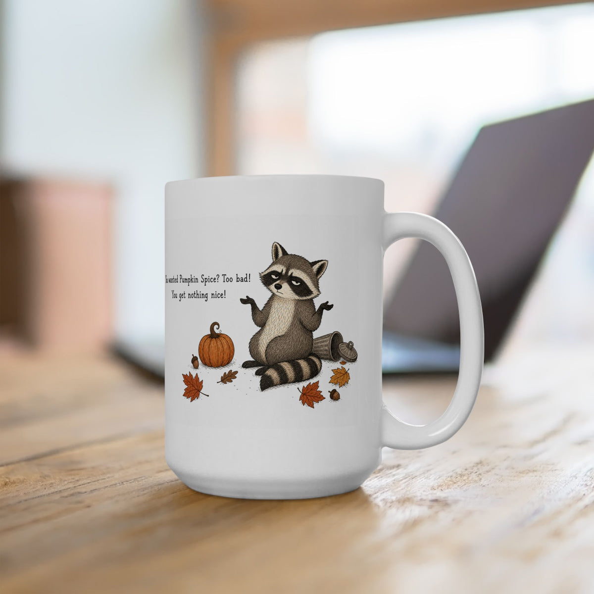 Raccoon Mug – "You Get Nothing Nice" (White)