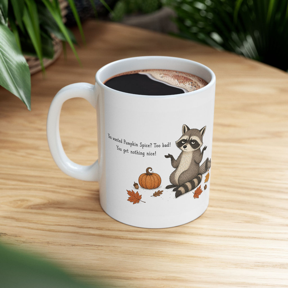 Raccoon Mug – "You Get Nothing Nice" (White)