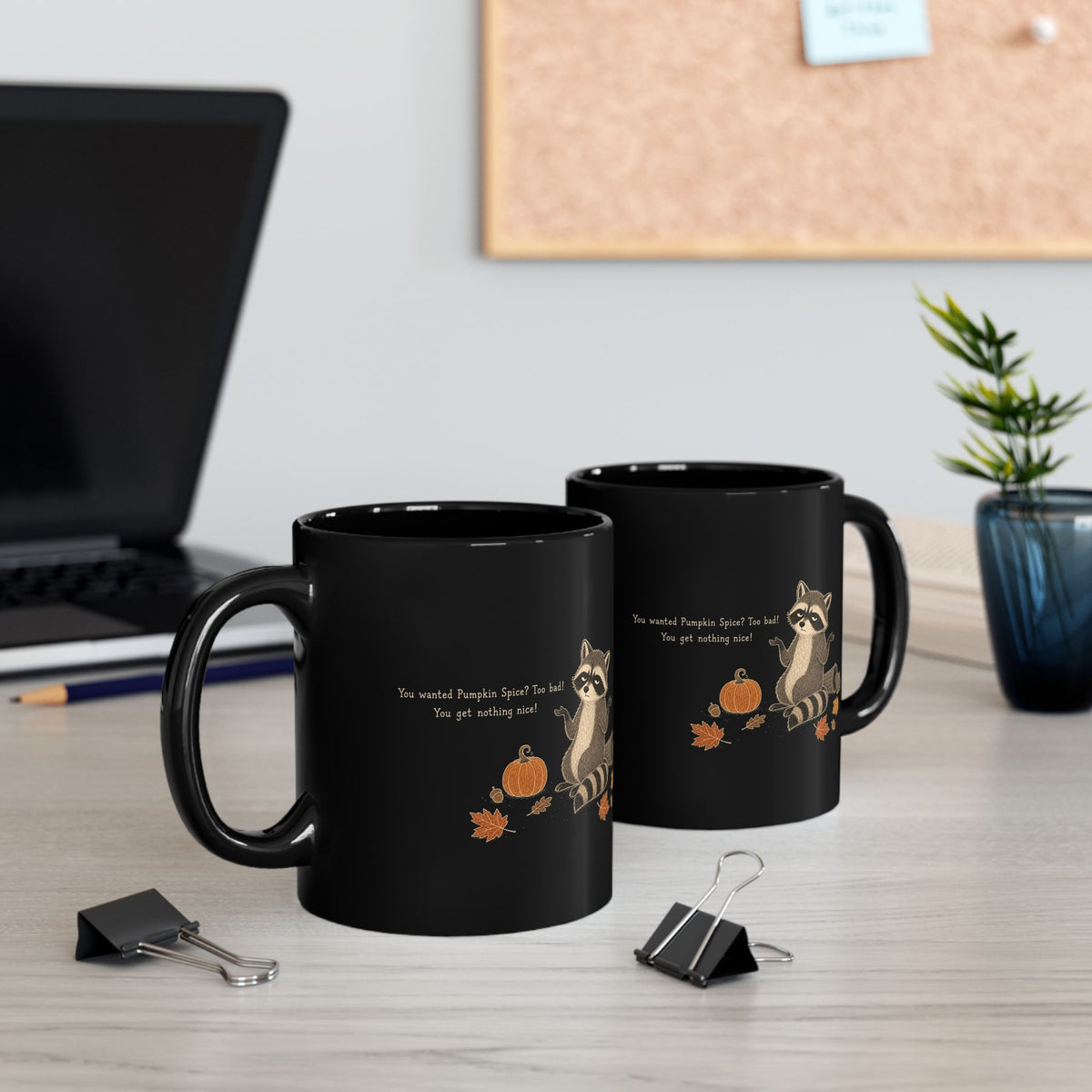 Raccoon Mug – "You Get Nothing Nice" (Black)